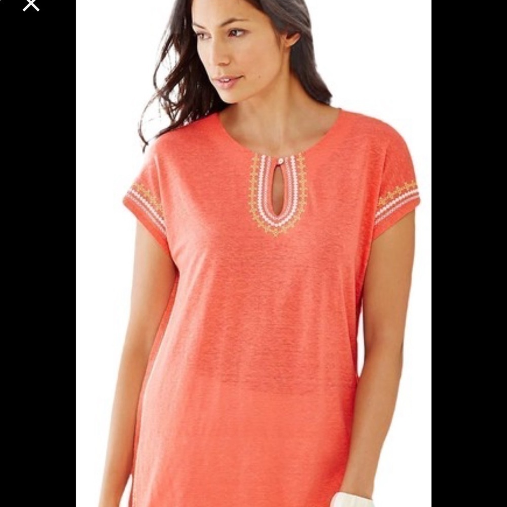 J Jill Love Linen Womens Boho Blouse XS